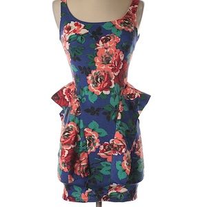 Blue Floral Print Dress